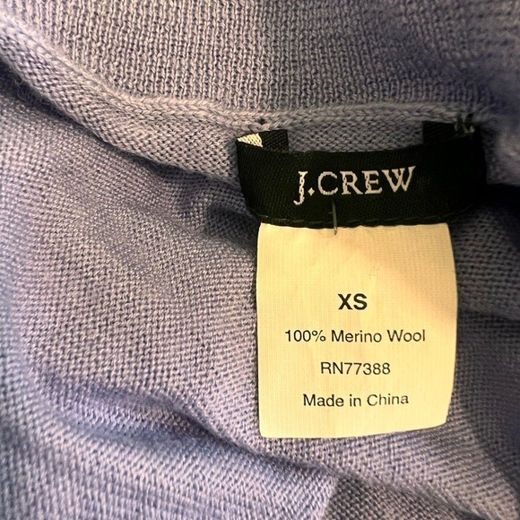 J. Crew 100% Merino Wool Periwinkle Blue Longline V Neck Cardigan Sweater XS - Picture 11 of 14